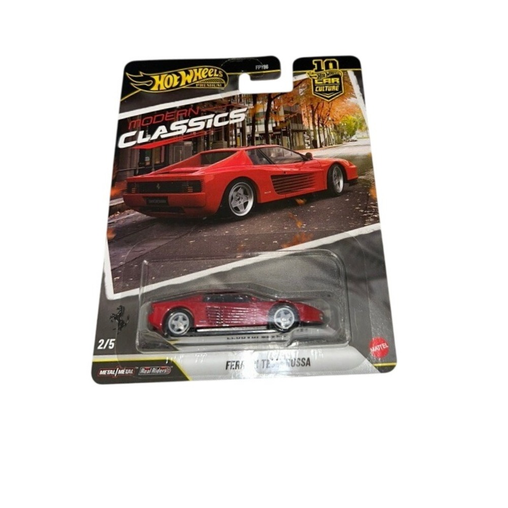 Hot Wheels Premium Modern Classics Ferrari Testarossa Red Real Riders FPY86 2/5